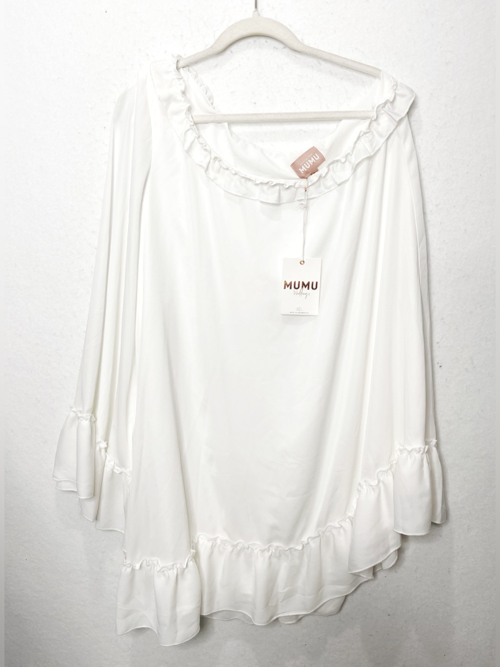 Show Me Your Mumu Wonder Mini Dress White Silky Crepe Mumu Weddings XXL NWT - Picture 3 of 9